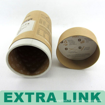 Logo personnalisé cylindre rond tube recyclé carton en poudre réservoir en gros